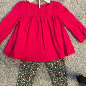 12 month girl,long sleeve with floral leggings set